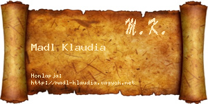 Madl Klaudia névjegykártya